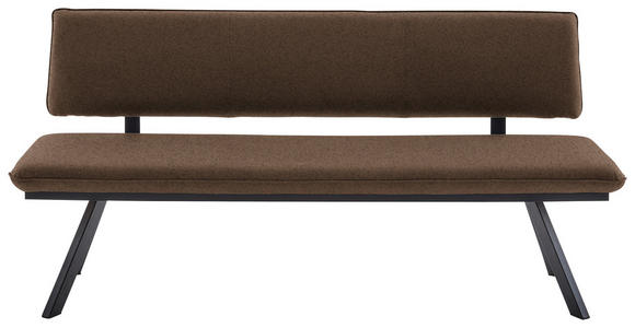 SITZBANK 180/86,5/60 cm in Schwarz, Dunkelbraun - Dunkelbraun/Schwarz, Design, Textil/Metall (180/86,5/60cm) - Cantus