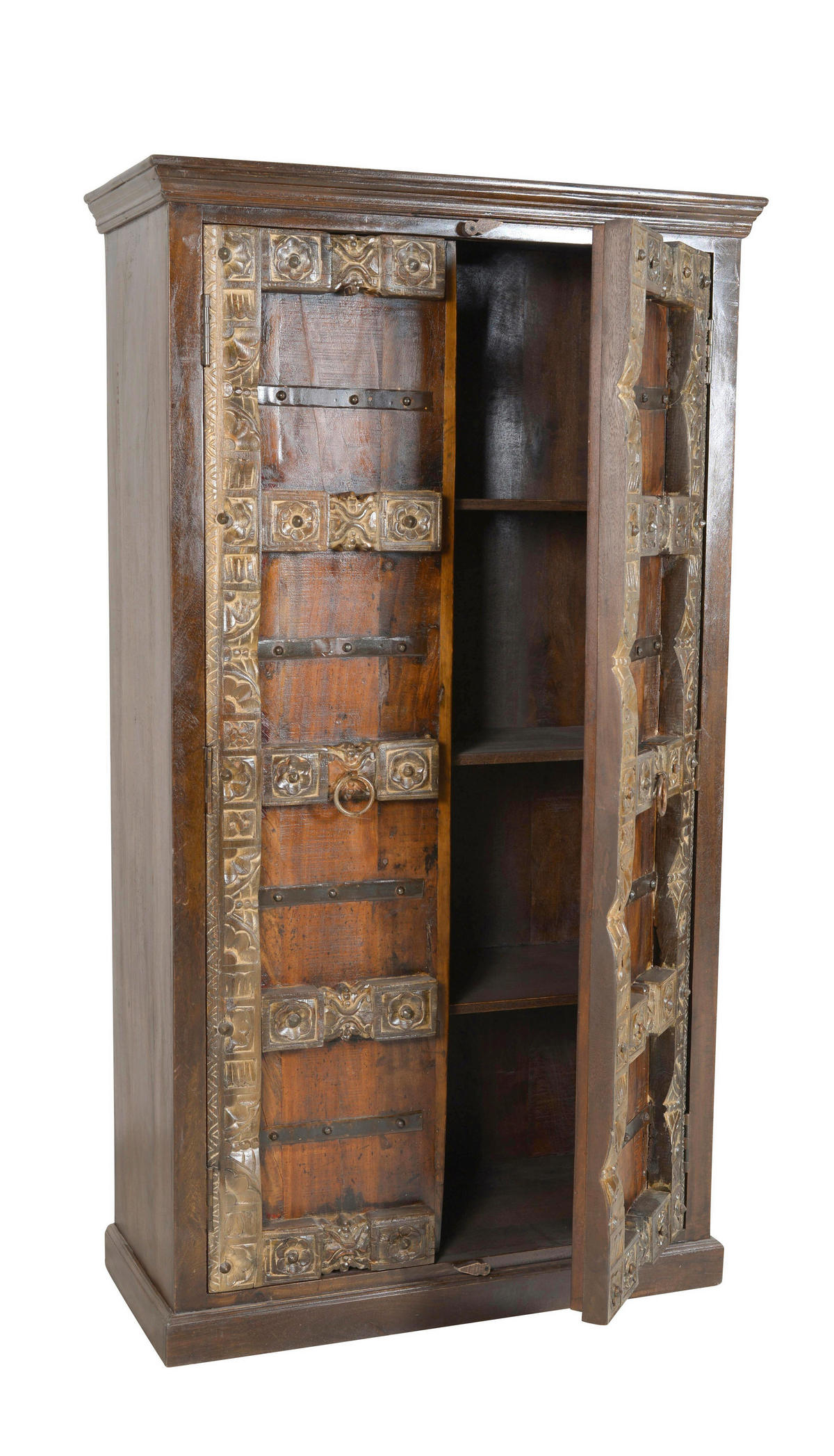 GARDEROBENSCHRANK  in 100/180/45 cm  - Messingfarben/Braun, Design, Holz/Metall (100/180/45cm) - MID.YOU