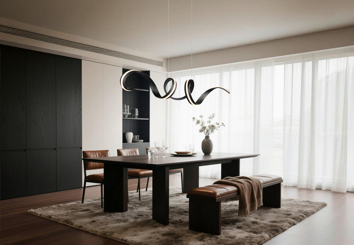 LED-HÄNGELEUCHTE CISENNA 160/45/300 cm  - Schwarz, Design, Metall (160/45/300cm) - Cinque