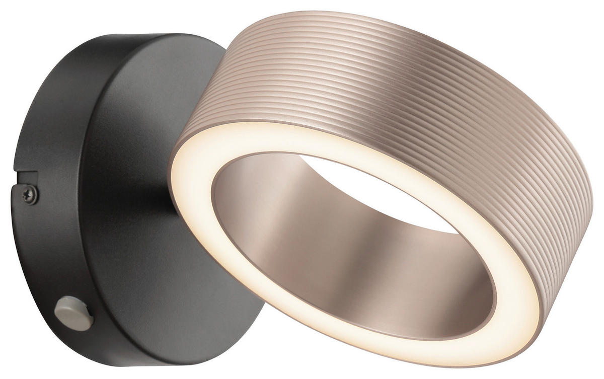 LED-WANDLEUCHTE AXION  - Schwarz/Braun, Design, Kunststoff/Metall (11/20/15cm) - Brilliant