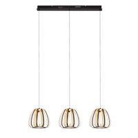 LED-HÄNGELEUCHTE Ontario 95/23/150 cm   - Goldfarben/Schwarz, Design, Kunststoff/Metall (95/23/150cm) - Novel