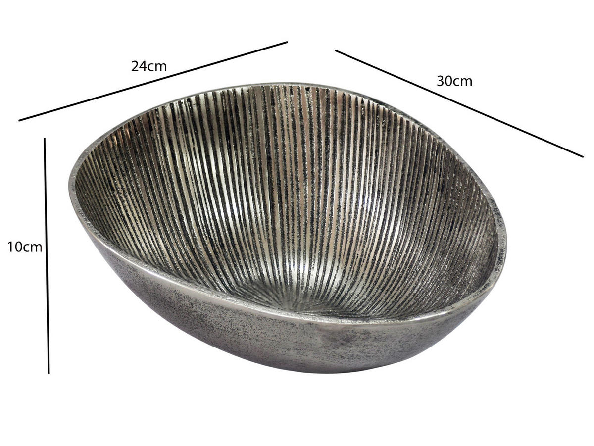 OBSTSCHALE  - Silberfarben, Design, Metall (30/10/24cm) - Livetastic