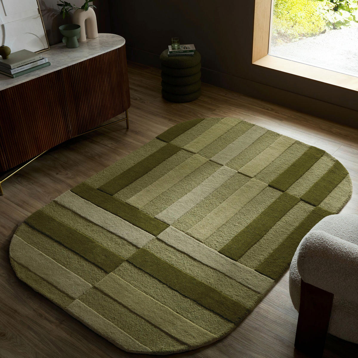 WOLLTEPPICH 200/290 cm Eldon Grün oval  - Grün, Basics, Textil (200/290cm) - Flair Rugs
