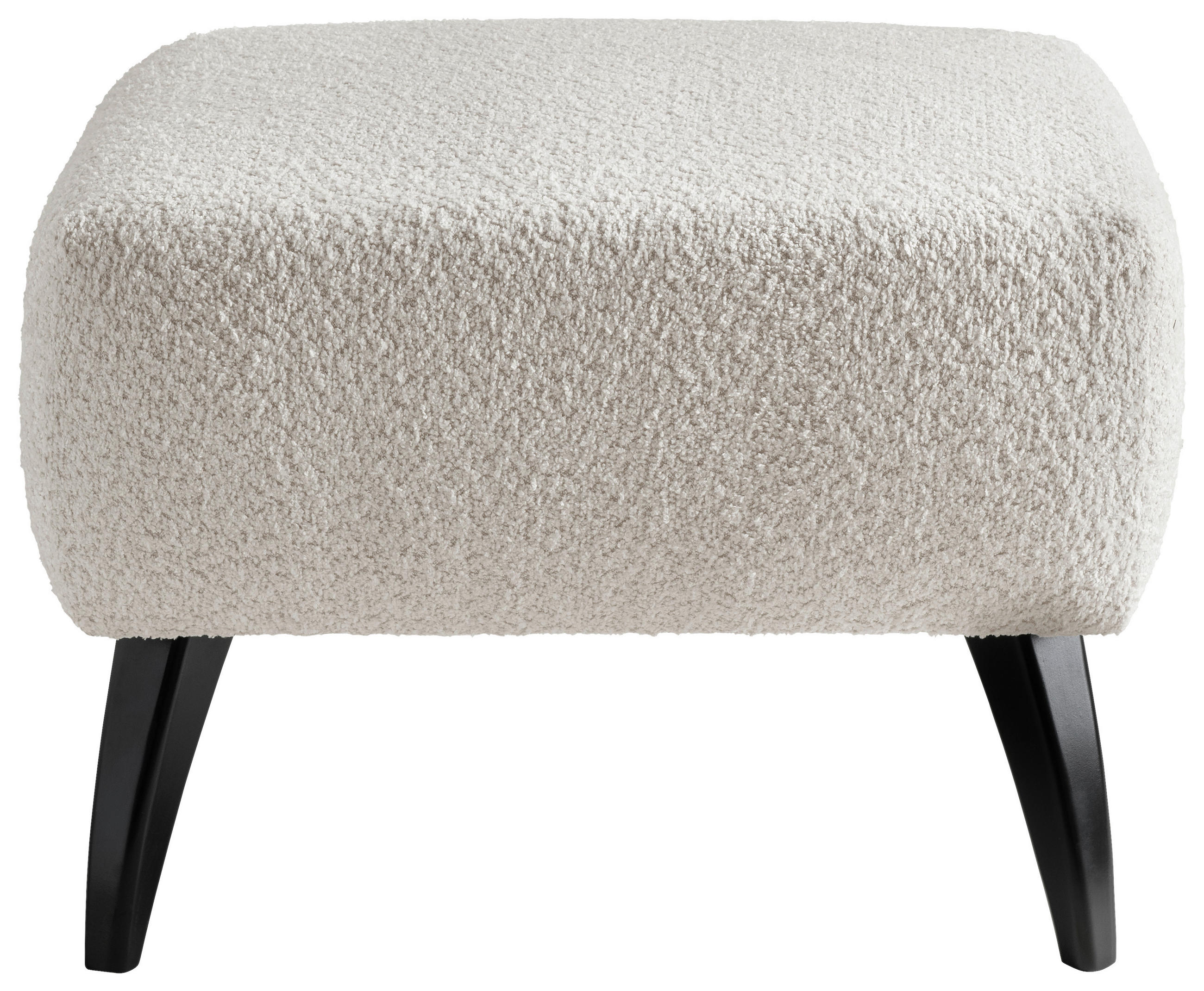 HOCKER Bouclé Buche, Fichte, Kiefer Weiß  - Schwarz/Weiß, MODERN, Holz/Textil (66/44/66cm) - MID.YOU