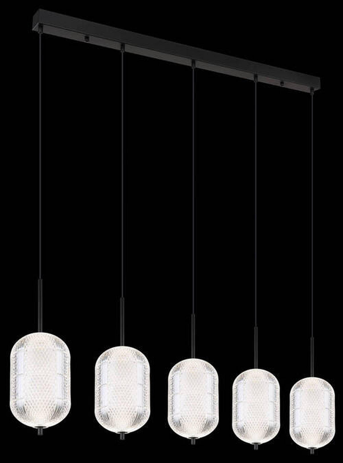 VISEČA LED-SVETILKA   //3000-6500 K/230 V/ - črna/prozorno, Konvencionalno, kovina/umetna masa (118/15/120cm) - Globo