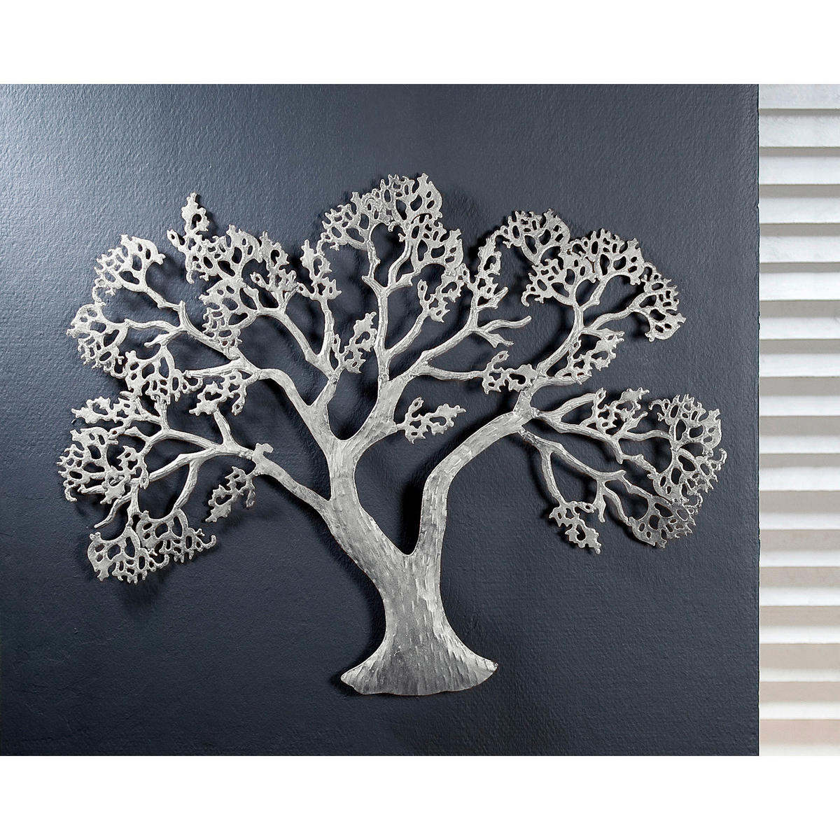 METALLBILD Bäume 78/62 cm  - Silberfarben, Basics, Metall (78/62cm)