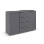 SIDEBOARD  in 120/81/42 cm  - Dunkelgrau, Design, Holzwerkstoff/Metall (120/81/42cm) - Xora