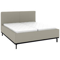 POLSTERBETT 180/200 cm,  in Hellgrau, Matratze, Lattenrost, Bettkasten, H2 + H3 = mittel + fest  - Hellgrau/Graphitfarben, Design, Holz/Textil (180/200cm) - Musterring