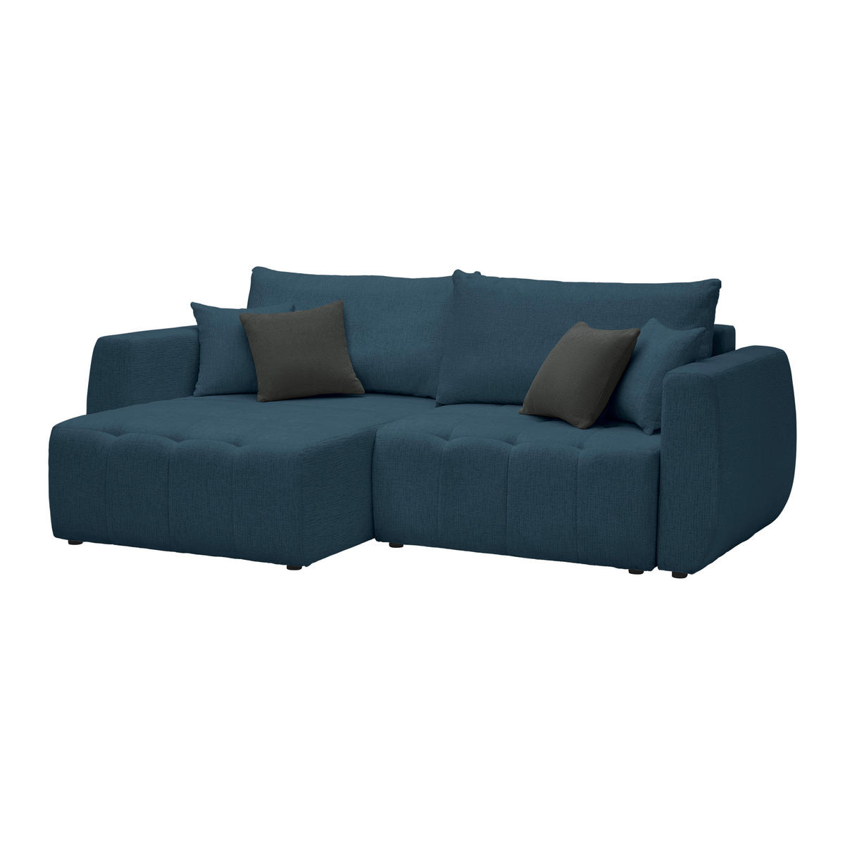 SCHLAFSOFA in Chenille, Jacquard Dunkelblau  - Schwarz/Dunkelblau, Kunststoff/Textil (245/74-90/104cm) - MID.YOU