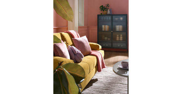 SCHLAFSOFA in Webstoff Gelb - Gelb/Naturfarben, KONVENTIONELL, Holz/Textil (195/90/90cm) - Cantus