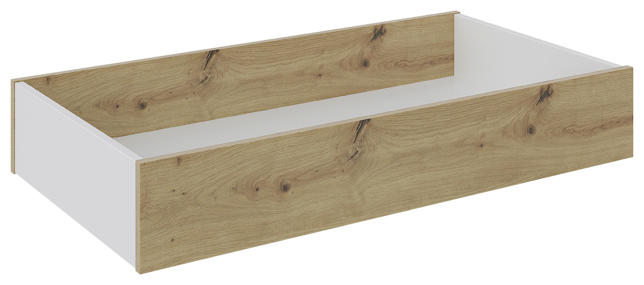 BETTKASTEN Weiß, Eiche Artisan  - Weiß/Eiche Artisan, Holzwerkstoff/Kunststoff (99/17/53cm) - Hom`in