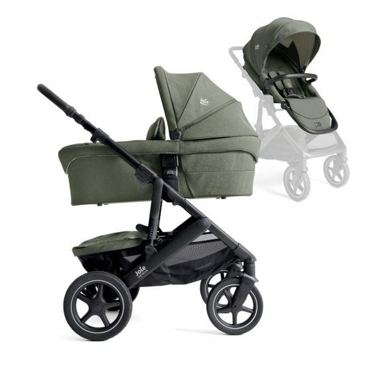 KINDERWAGENSET Vinca 4in1  - Schwarz/Olivgrün, Basics, Metall (65/109/97cm) - JOIE SIGNATURE