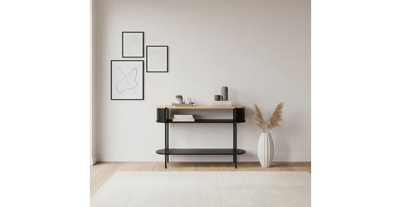 KONSOLENTISCH Naturfarben, Schwarz  - Schwarz/Naturfarben, Trend, Holzwerkstoff/Metall (100/39/76cm) - Xora