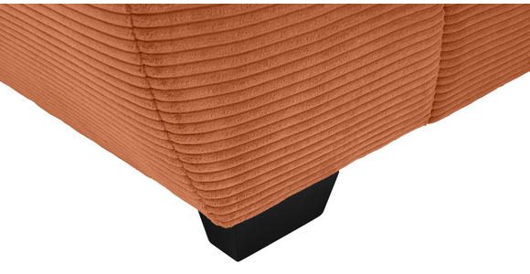ECKSOFA Dunkelorange Cord Rückenkissen, Armlehnenkissen, Bettkasten, Schlaffunktion, Rücken echt, Liegefläche im Originalstoff  - Dunkelorange/Schwarz, KONVENTIONELL, Kunststoff/Textil (304/212cm) - Carryhome