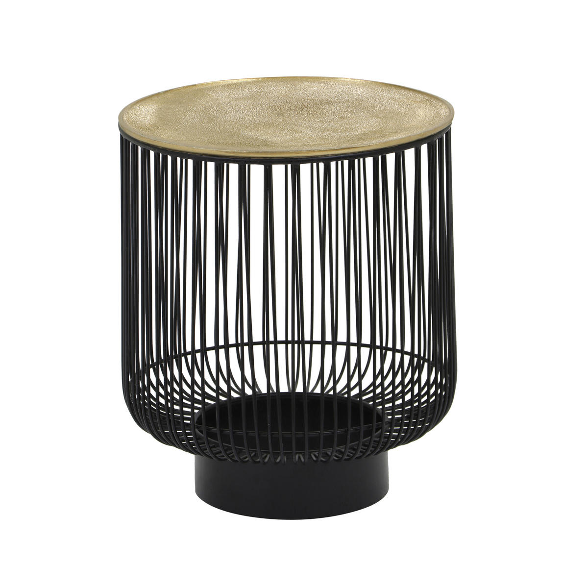 BEISTELLTISCH 41/41/46 cm Schwarz, Goldfarben