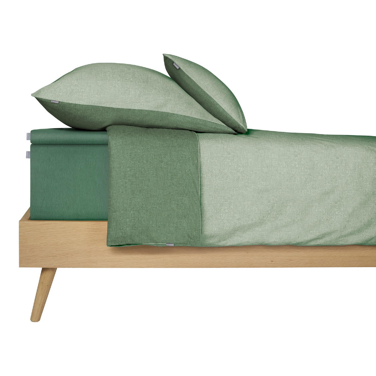 BOXSPRING-SPANNLEINTUCH 100/200 cm  - Dunkelgrün, Basics, Textil (100/200cm)