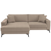 ECKSOFA TED Braun Cord Zierkissen  - Schwarz/Braun, Trend, Textil/Metall (174/228cm) - P & B