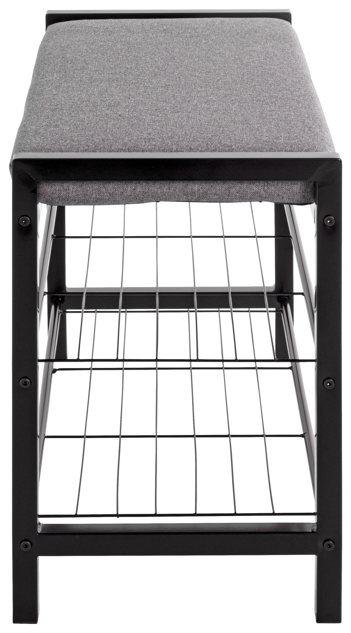 HALLBÄNK 75/50/32 cm  - svart/grå, Basics, metall/textil (75/50/32cm) - Best Price