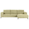 ECKSOFA in Cord Hellgrün  285/170 cm  - Schwarz/Hellgrün, KONVENTIONELL, Textil/Metall (285/170cm) - Carryhome