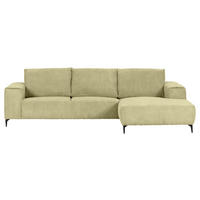 ECKSOFA Hellgrün Cord  - Schwarz/Hellgrün, KONVENTIONELL, Textil/Metall (285/170cm) - Carryhome