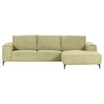 ECKSOFA in Cord Hellgrün  285/170 cm  - Schwarz/Hellgrün, KONVENTIONELL, Textil/Metall (285/170cm) - Carryhome