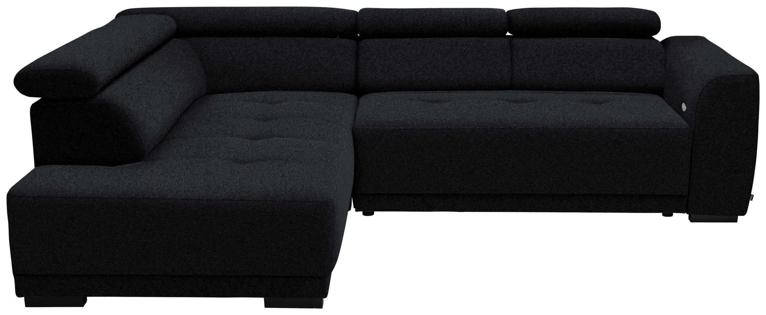 ECKSOFA in Chenille Anthrazit  - Anthrazit/Schwarz, Design, Kunststoff/Textil (205/284cm) - MID.YOU