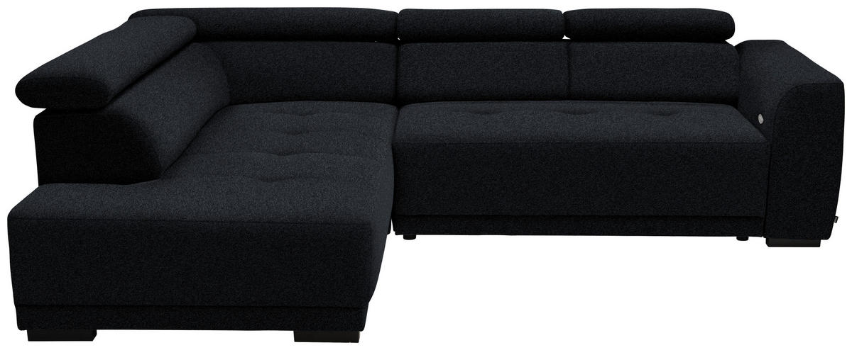 ECKSOFA in Chenille Anthrazit  - Anthrazit/Schwarz, Design, Kunststoff/Textil (205/284cm) - MID.YOU