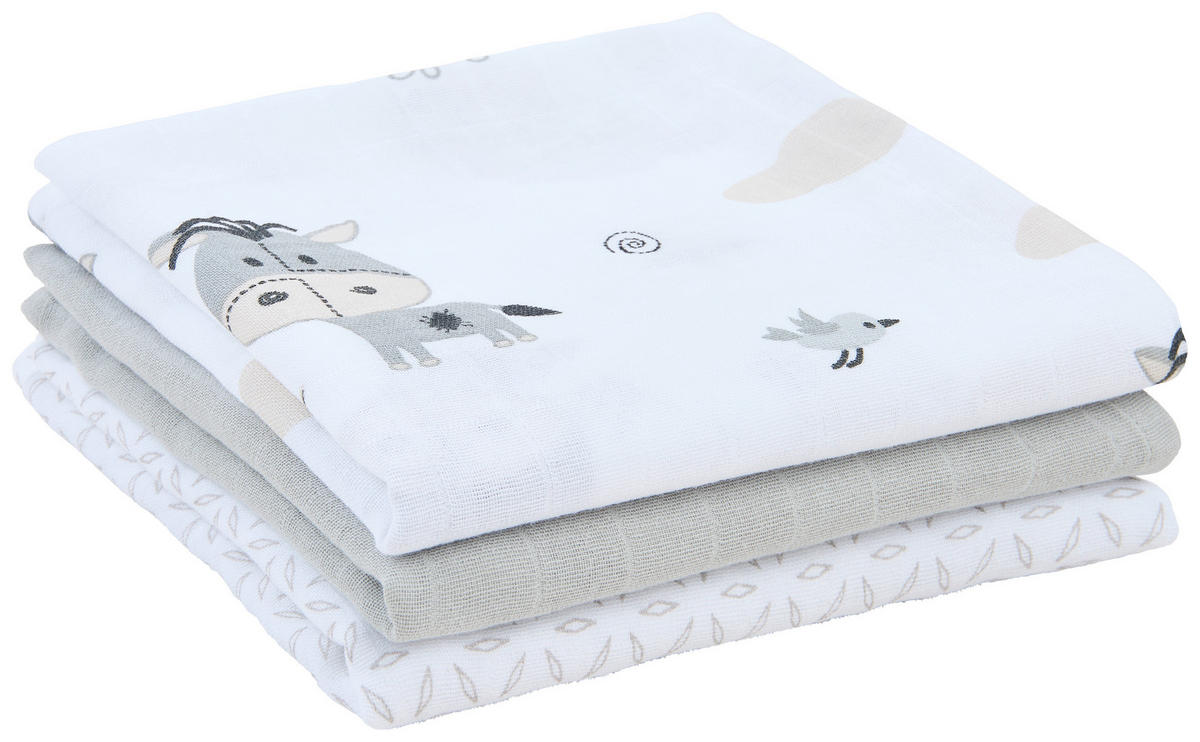 SADA LÁTKOVÝCH PLENEK - vícebarevná, Basics, textil (80/80cm) - Patinio