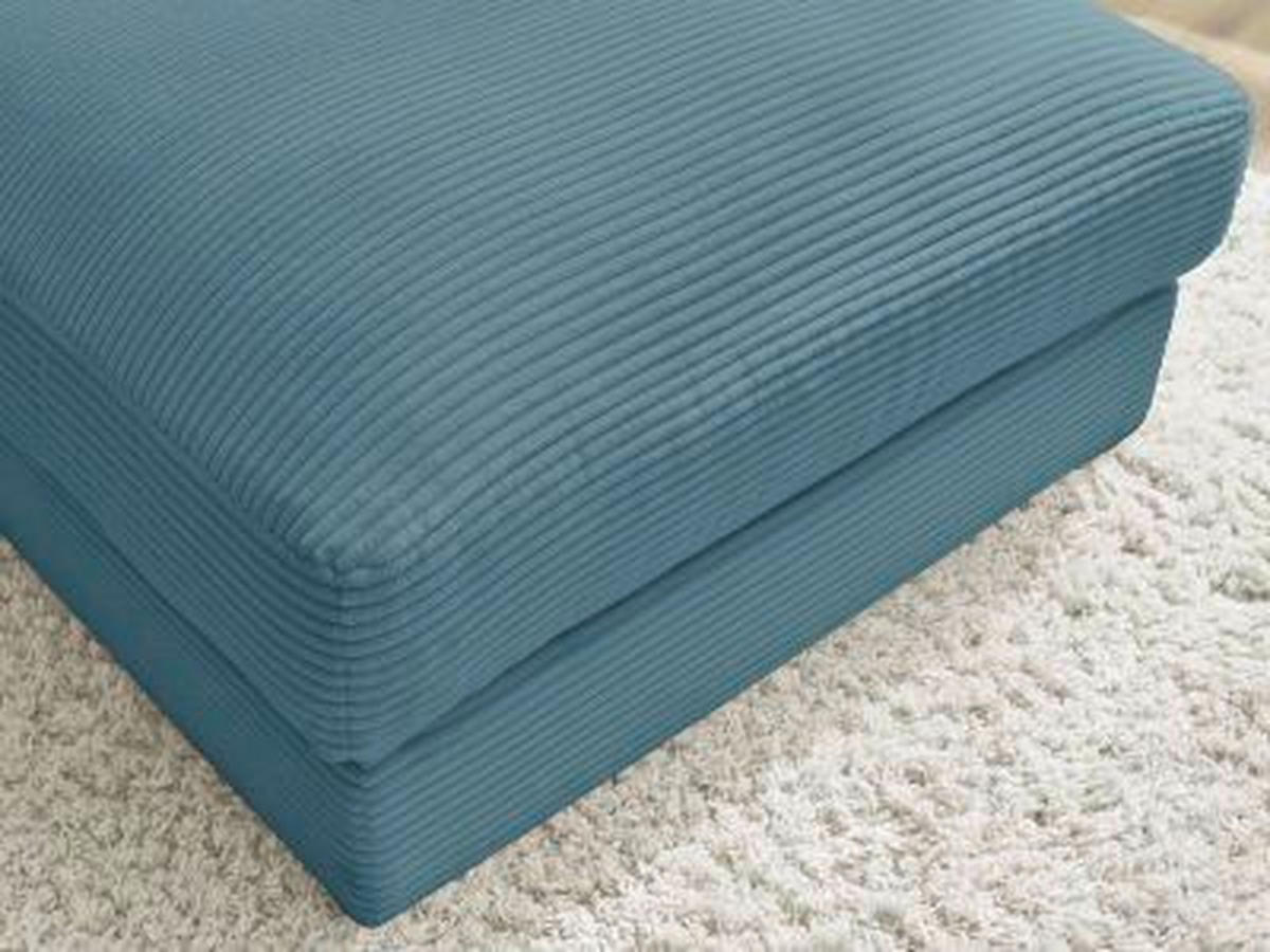 HOCKER LEONARD Cord Hellblau  - Schwarz/Hellblau, MODERN, Kunststoff/Textil (86/43/86cm)
