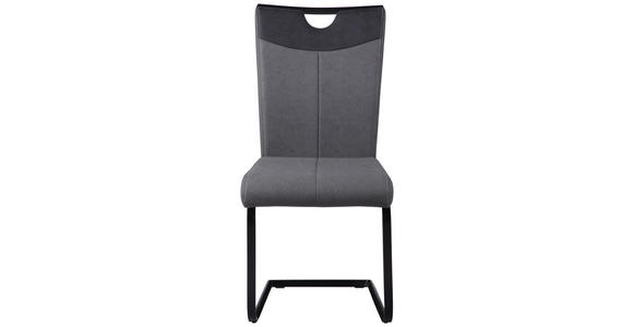 SCHWINGSTUHL  in Stahl Lederlook  - Anthrazit/Schwarz, Design, Textil/Metall (44/95.5/56cm) - Carryhome