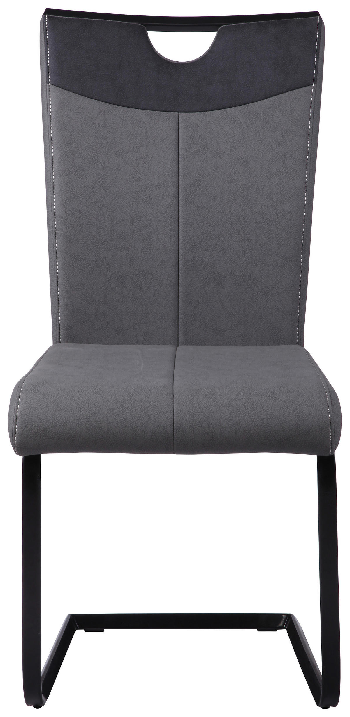 SCHWINGSTUHL  in Stahl Lederlook  - Anthrazit/Schwarz, Design, Textil/Metall (44/95.5/56cm) - Carryhome