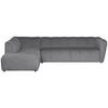 ECKSOFA LIVOLI in Chenille Hellgrau  218/290 cm  - Hellgrau/Schwarz, Design, Textil (218/290cm) - MID.YOU