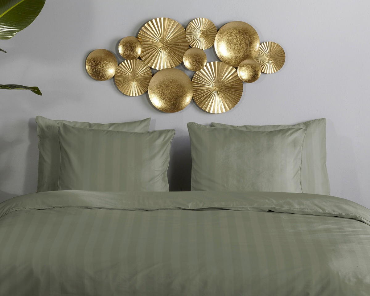 BETTWÄSCHE 2-teilig Descanso Satin 140/200 cm  - Olivgrün, Basics, Textil (140/200cm)