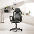 CHEFSESSEL Lederlook, Netzbespannung Grau, Grün, Schwarz - Schwarz/Grau, KONVENTIONELL, Kunststoff/Textil (62,5/103,5-113/63,5cm) - Xora