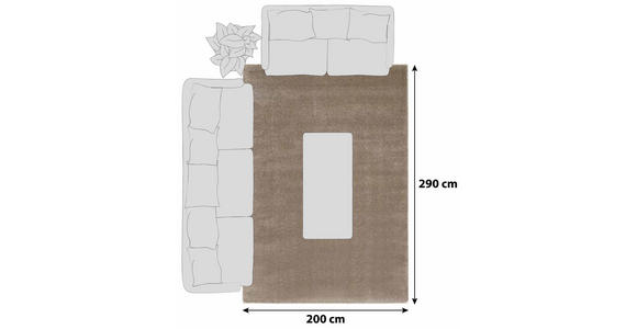 HOCHFLORTEPPICH 200/290 cm Bellevue  - Beige, Basics, Textil (200/290cm) - Novel