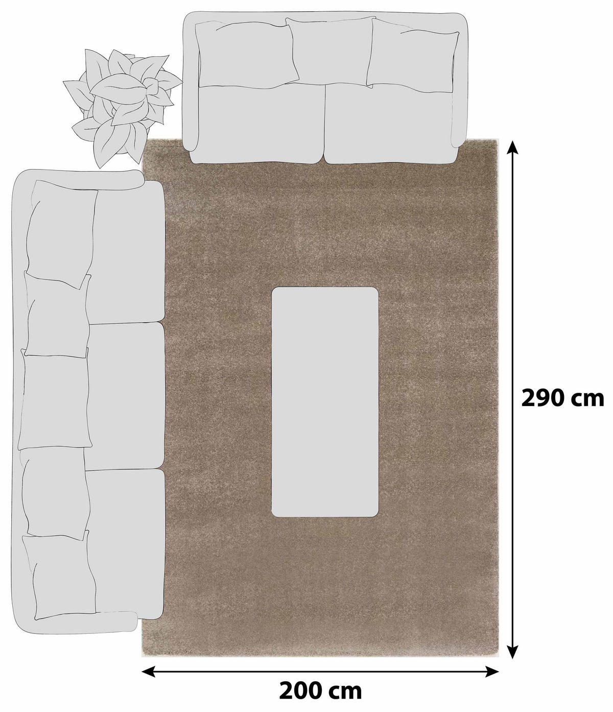HOCHFLORTEPPICH 200/290 cm Bellevue Beige  - Beige, Basics, Textil (200/290cm) - Novel