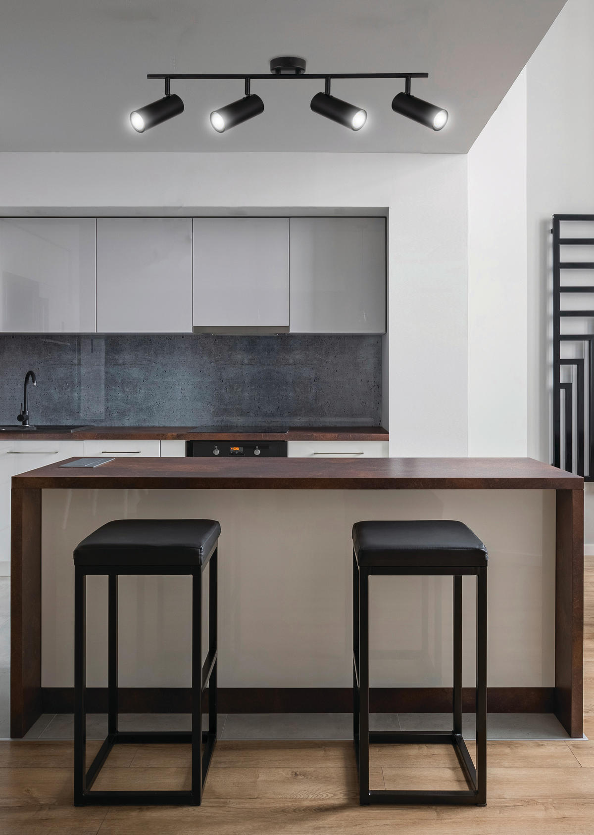 DECKENSTRAHLER 76/9/18 cm   - Schwarz, Design, Metall (76/9/18cm)