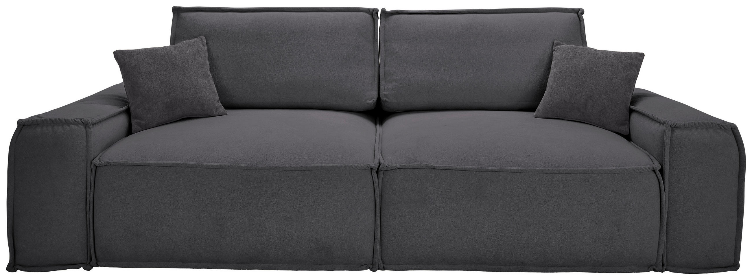 SCHLAFSOFA Webstoff Dunkelgrau  - Dunkelgrau/Schwarz, KONVENTIONELL, Kunststoff/Textil (256/83/115cm) - Carryhome