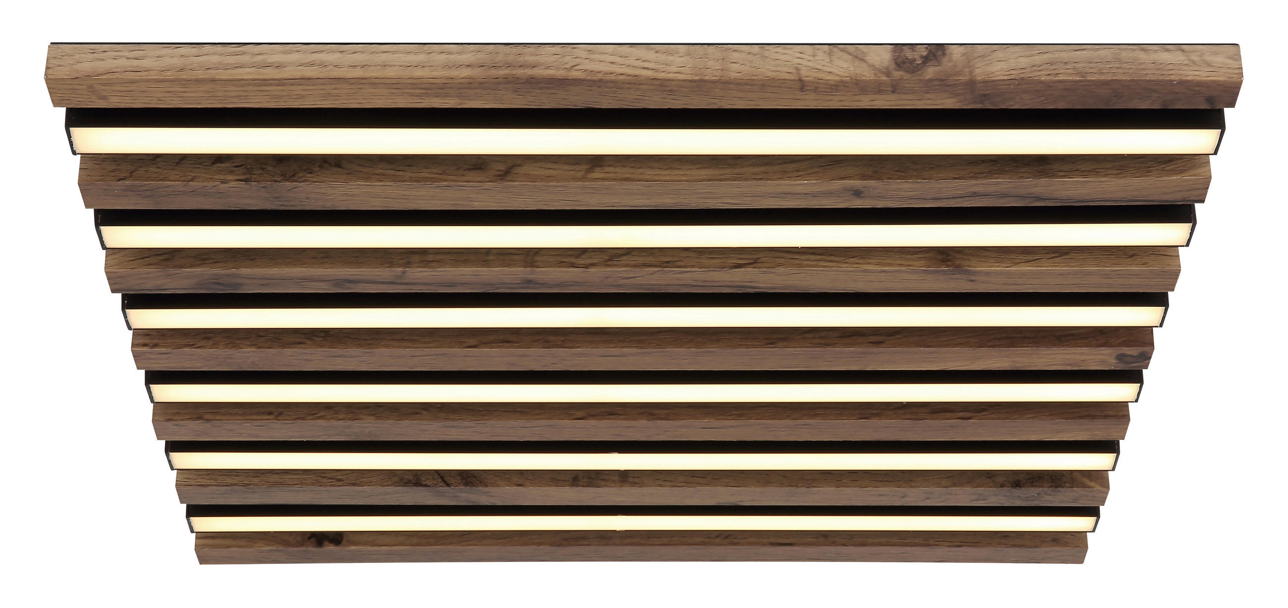 LED-DECKENLEUCHTE HAYDEN 45/45/5 cm   - Dunkelbraun/Schwarz, Natur, Holzwerkstoff/Kunststoff (45/45/5cm) - Globo