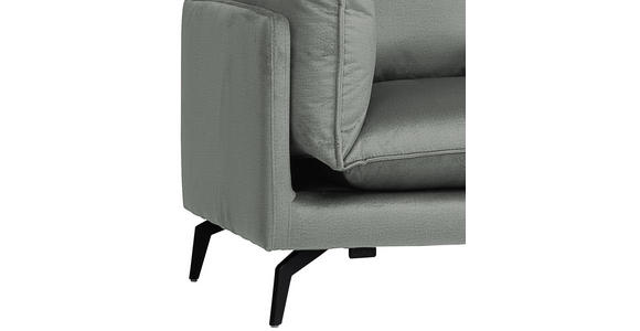 ECKSOFA Grau Samt  - Schwarz/Grau, Design, Textil/Metall (241/200cm) - Carryhome