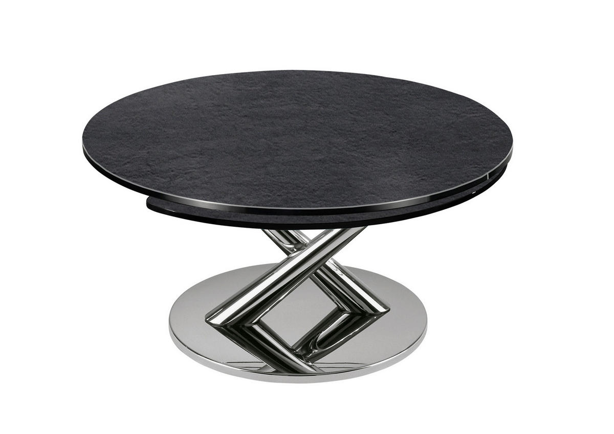 COUCHTISCH Keramik, Metall 80-28/40/80 cm  - Chromfarben/Anthrazit, Basics, Keramik/Metall (80-28/40/80cm) - Naos