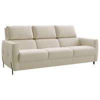 3-SITZER-SOFA Plüsch Creme  - Creme/Schwarz, Design, Textil/Metall (209/91/101cm) - Stylife