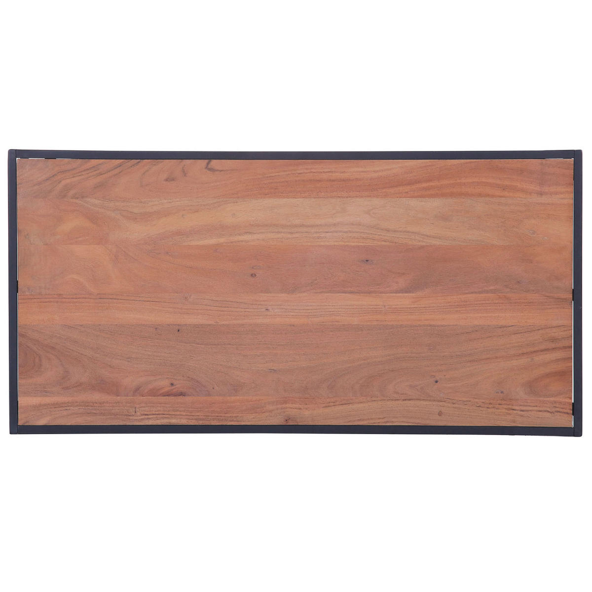 COUCHTISCH Akazie massiv 100/50/40 cm rechteckig Schwarz, Akaziefarben  - Schwarz/Akaziefarben, Trend, Holz/Metall (100/50/40cm) - Livetastic