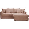 ECKSOFA Rosa Cord  - Schwarz/Rosa, Design, Kunststoff/Textil (235/175cm) - home24