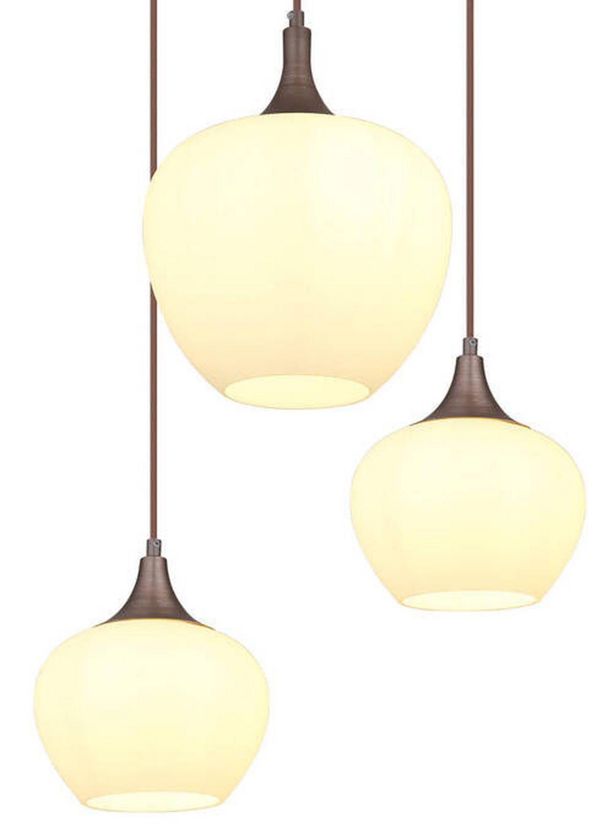 FÜGGŐLÁMPA 86/42/120 cm  - barna/fekete, Konventionell, Üveg/textil (86/42/120cm) - Globo