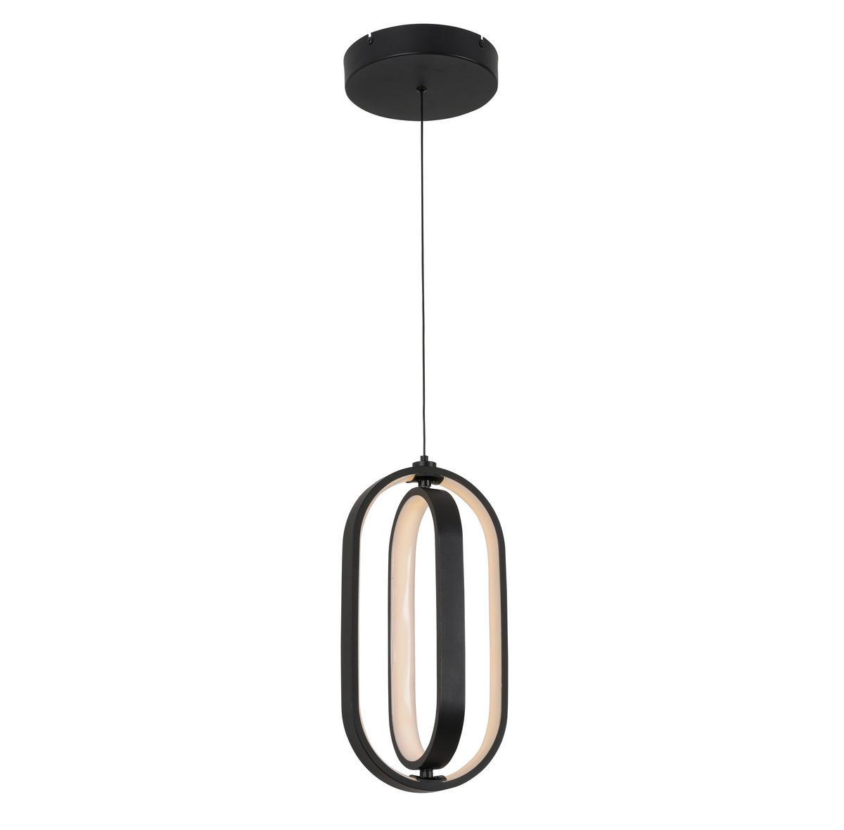 ZÁVESNÉ LED SVIETIDLO, 21/200 cm  - čierna, Design, kov/plast (21/200cm) - Novel
