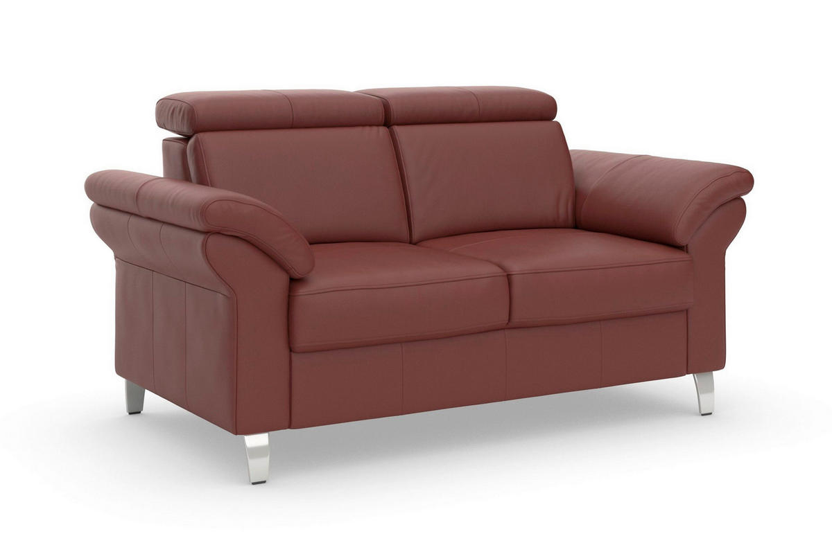 2-SITZER-SOFA ARNGAST E Rotbraun Echtleder  - Chromfarben/Rotbraun, Basics, Leder/Textil (156/84/93cm) - Sit & More