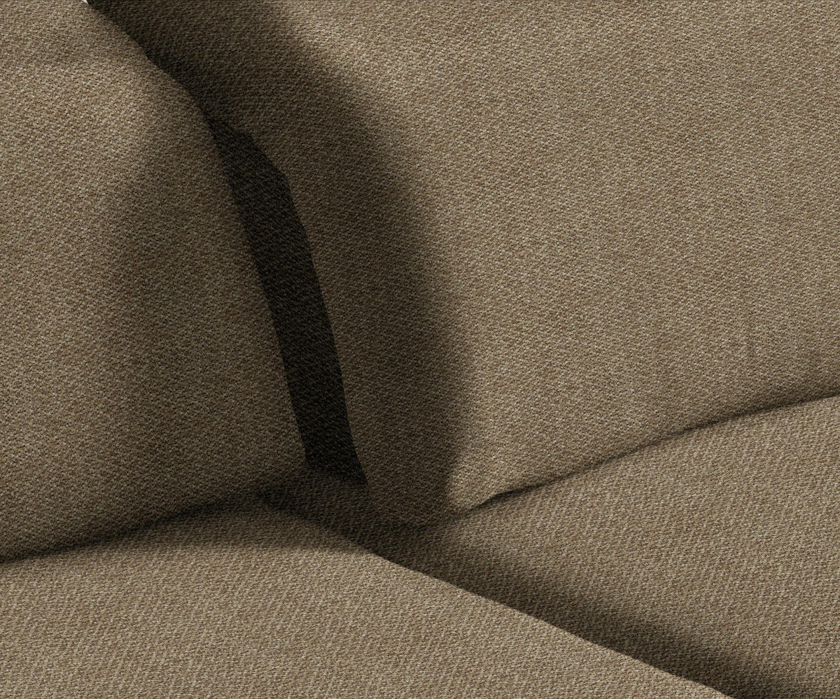 ECKSOFA in Chenille Braun  - Schwarz/Braun, Design, Textil/Metall (289/180cm) - Stylife