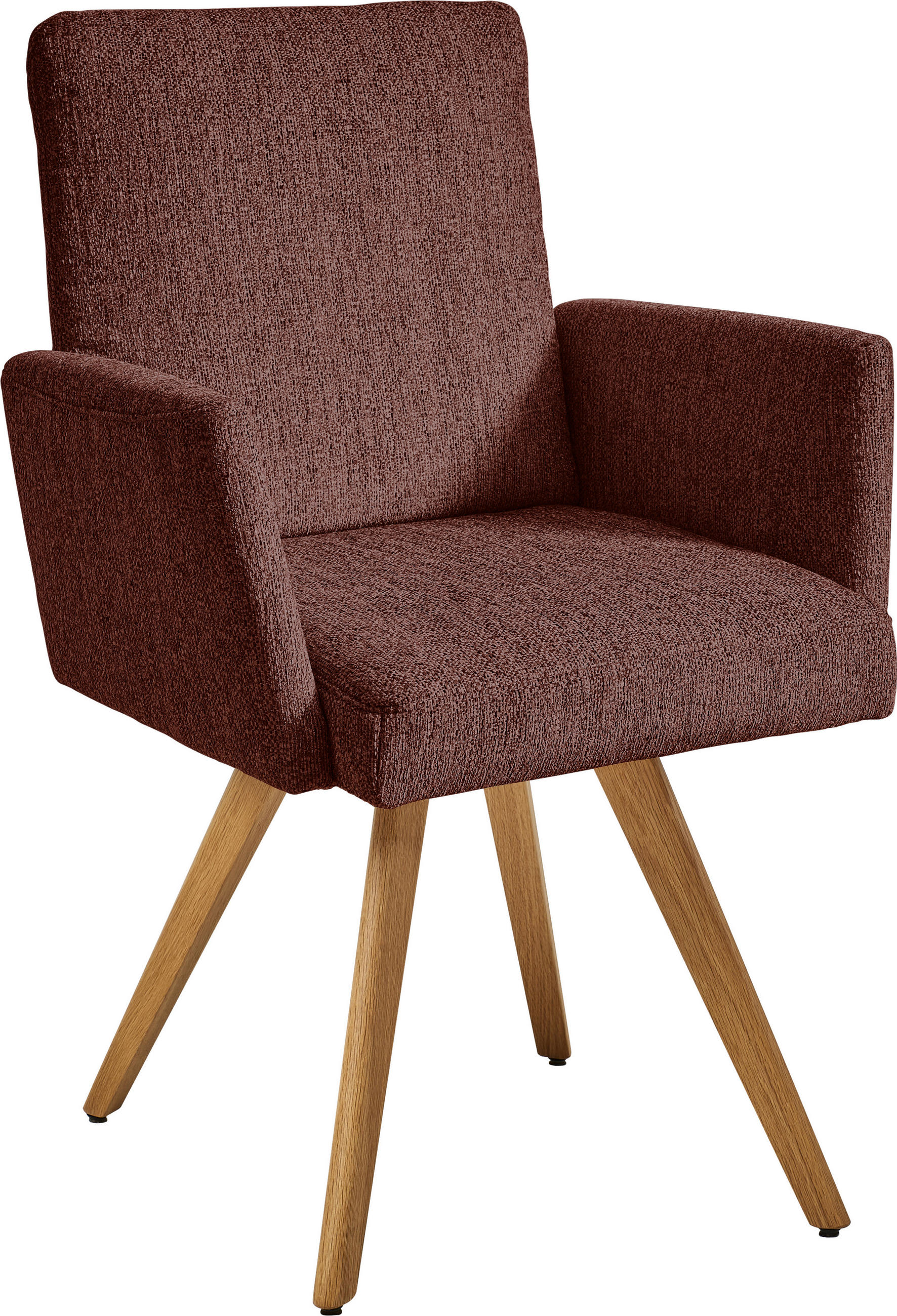 ARMLEHNSTUHL in Chenille - Eichefarben/Rosa, Design, Holz/Textil (56/92/60cm) - Dieter Knoll