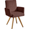 ARMLEHNSTUHL  in Chenille  - Eichefarben/Rosa, Design, Holz/Textil (56/92/60cm) - Dieter Knoll